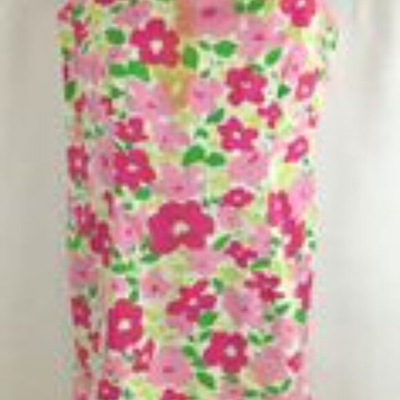 LIZ CLAIBORNE Lizsport White & Pink Floral Sleeveless Sheath Dress Size 4P GUC - Picture 3 of 8